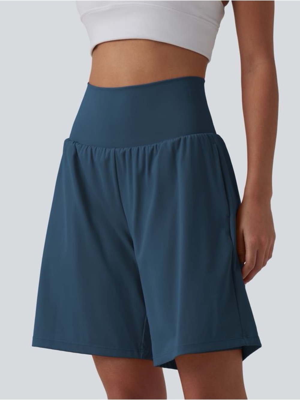 Halara SoftlyZero™ Airy Super High Waisted 2-in-1 Cool Touch Yoga Shorts. Small.